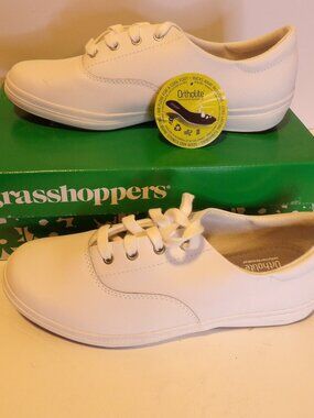 + Grasshoppers Ortholite Janey 2 Walking Shoes Sz 9W Memory Foam White NIB